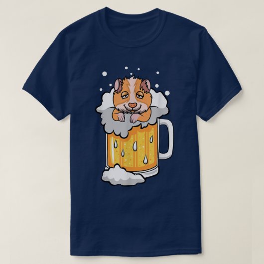 Funny Hamster Pet drunk in Beer T-shirt (Design voorkant)