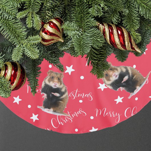 Funny Hamster Photo Red Kerstmis Kerstboom Rok