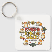 Funny Hamster Rings and Snacks Quote Sleutelhanger (Voorkant)