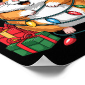 Funny Hamster Santa Hat Animals Lovers Ugly Christ Poster (Hoek)