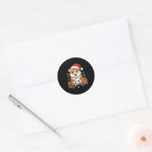 Funny Hamster Santa Hat Animals Lovers Ugly Christ Ronde Sticker (Envelop)