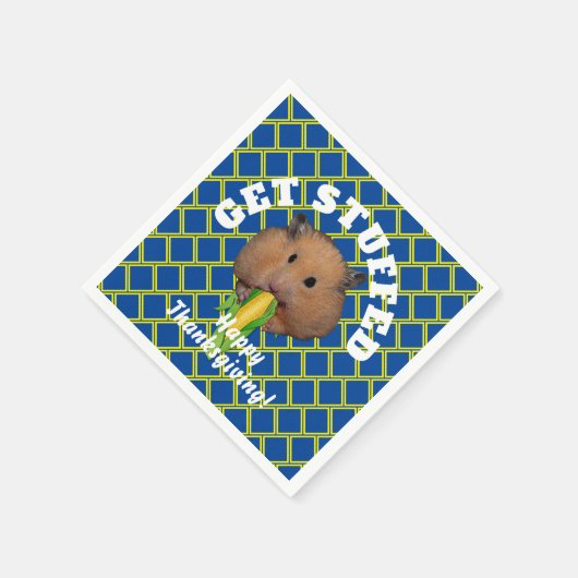 Funny Hamster Thanksgiving Servet (Hoek)