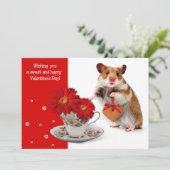 Funny Hamster Valentine's Day Flat Feestdagenkaart (Staand voorkant)