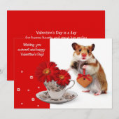 Funny Hamster Valentine's Day Flat Feestdagenkaart (Voorkant / Achterkant)