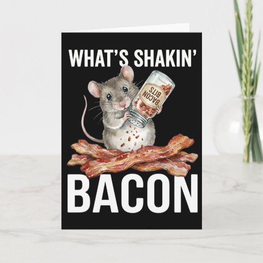Funny Hamster What's Shakin' Bacon Breakfast Kaart (Voorkant)