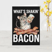 Funny Hamster What's Shakin' Bacon Breakfast Kaart (Gele Bloem)