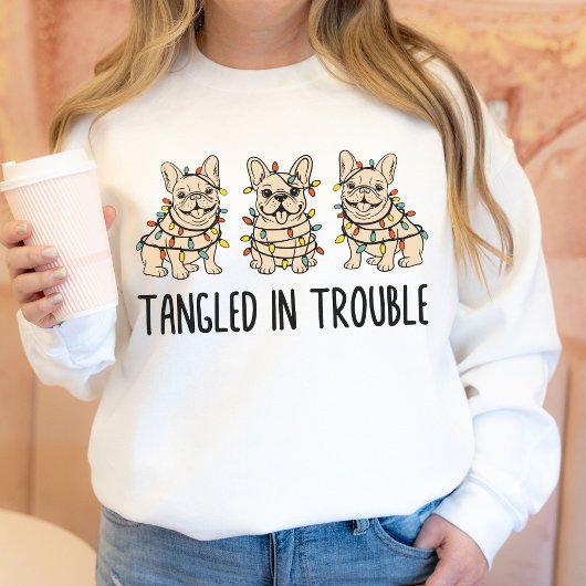 Funny Hand Drawn French Bulldog Christmas Trui