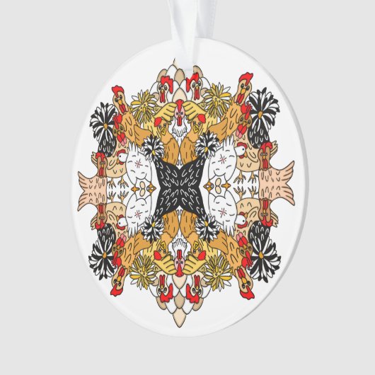 Funny Hand Drawn Kickens Ornament (voorkant)