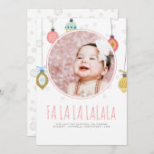 Funny Hand-Lettered Fa La La kerstfoto Feestdagenkaart (Voorkant / Achterkant)