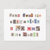 Funny Hand over Controller Ransom Note Collage Briefkaart (Voorkant)