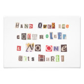 Funny Hand over Controller Ransom Note Collage Foto Afdruk (Voorkant)