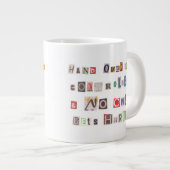 Funny Hand over Controller Ransom Note Collage Grote Koffiekop (Voorkant rechts)