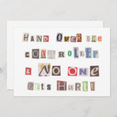 Funny Hand over Controller Ransom Note Collage Kaart (Voorkant / Achterkant)