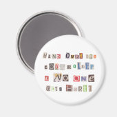 Funny Hand over Controller Ransom Note Collage Magneet (Voorkant / Achterkant)