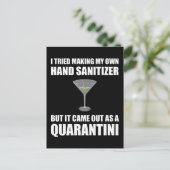 Funny Hand Sanitizer Quarantini Briefkaart (Staand voorkant)