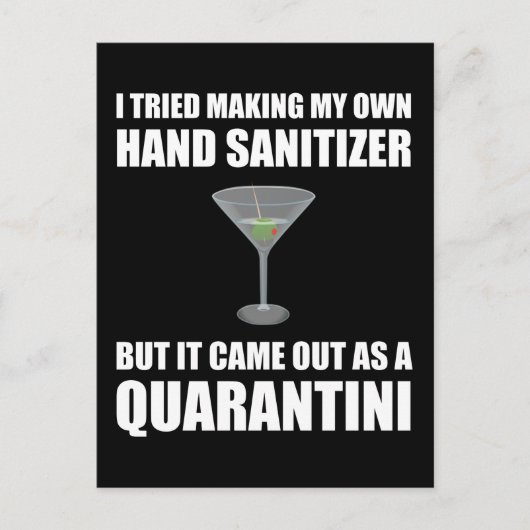 Funny Hand Sanitizer Quarantini Briefkaart (Voorkant)