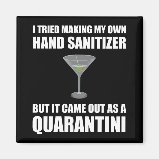 Funny Hand Sanitizer Quarantini Magneet (Voorkant)