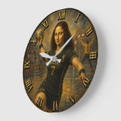 Funny Handball Mona Lisa Handball Player Gift  Grote Klok (Hoek)
