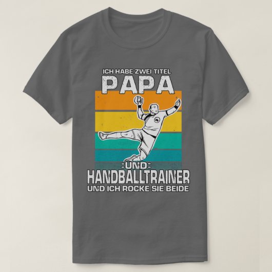 Funny  handbalspeler retro handbal coach t-shirt (Design voorkant)