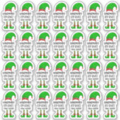 Funny Handgemaakt door Elves Cute Kerstbusiness Sticker (Voorkant)