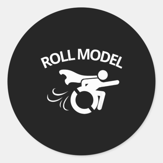 Funny Handicapped Sarcastic Wheelchair Ronde Sticker (Voorkant)