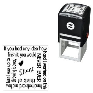 Funny Handmade Kaart Stamp (Hoe hard ik werkte) Zelfinktende Stempel