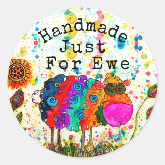 Funny Handmade voor Ewe Sheep Stickers (Voorkant)
