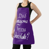 Funny Handwrited Chocolate Quote Humor Paars Schort (Insitu)