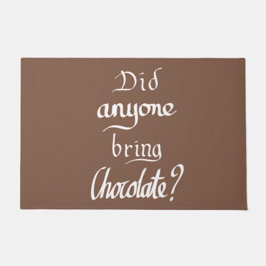 Funny Handwrity Typography Chocolate Brown Quote Deurmat (Voorkant)