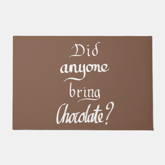 Funny Handwrity Typography Chocolate Brown Quote Deurmat (Voorkant)