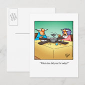 Funny Handyman Business Announcement Briefkaart (Voorkant / Achterkant)