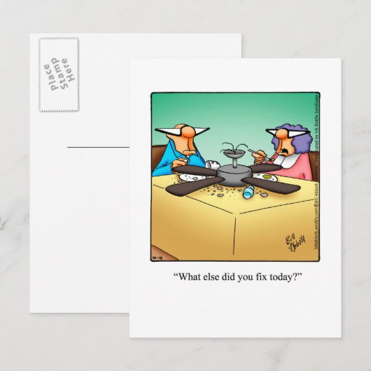 Funny Handyman Business Announcement Briefkaart (Voorkant / Achterkant)