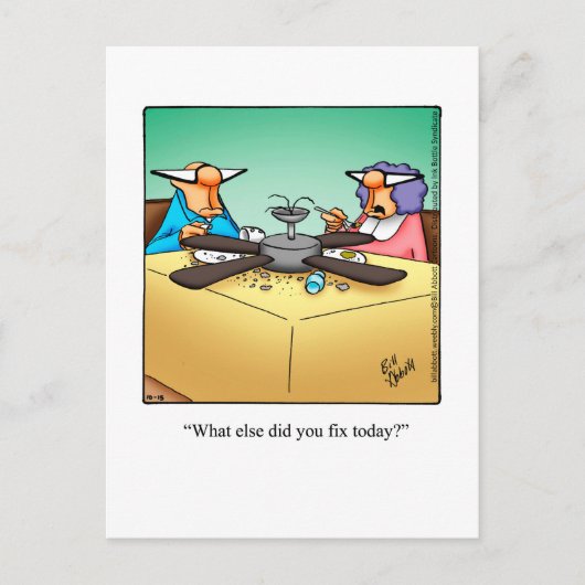 Funny Handyman Business Announcement Briefkaart (Voorkant)