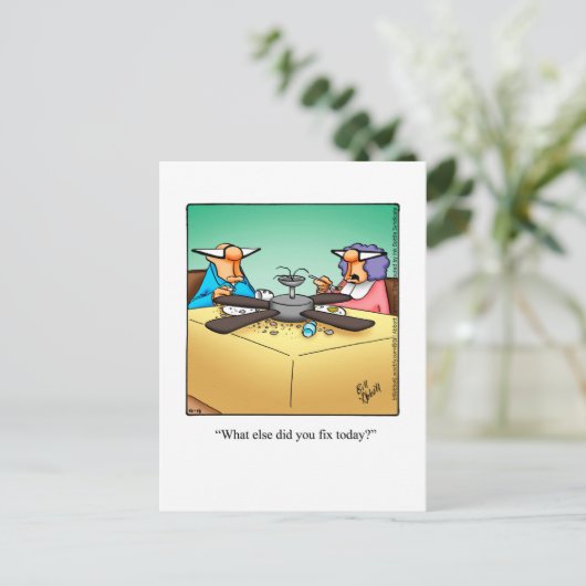 Funny Handyman Business Announcement Briefkaart (Staand voorkant)