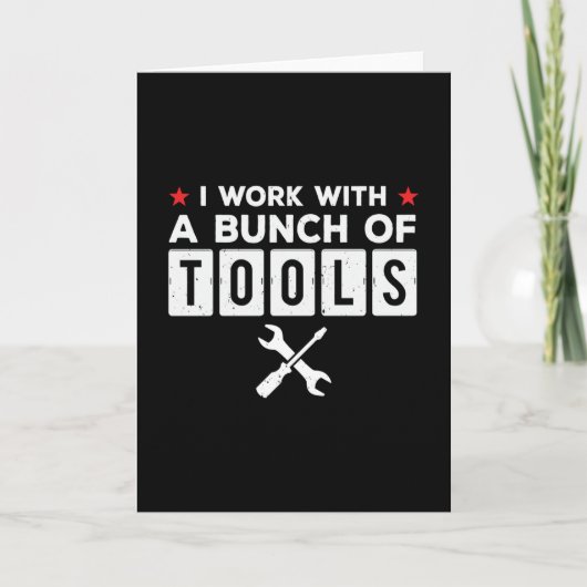 Funny Handyman Carpenter Gift - Ik werk met tools Kaart (Voorkant)