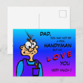 Funny Handyman Catoon DAD Briefkaart (Voorkant / Achterkant)