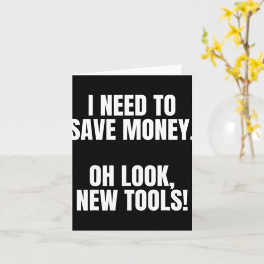 Funny Handyman Dad Humor Oh Look, New Tools Kaart (Gele Bloem)