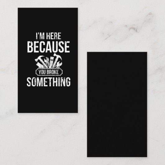 Funny Handyman Hero Craftsman Repair Humor Visitekaartje (Voorkant / Achterkant)