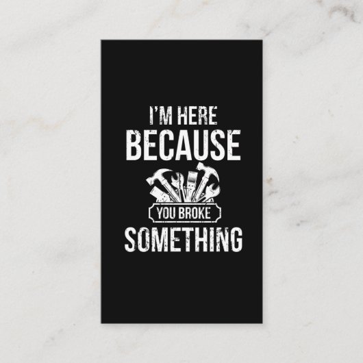 Funny Handyman Hero Craftsman Repair Humor Visitekaartje (Voorkant)