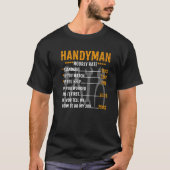  Funny Handyman Hourly Rate Labour T-shirt (Voorkant)