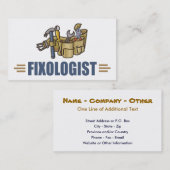 Funny Handyman Humoureuze FIXOLOGIST Visitekaartje (Voorkant / Achterkant)