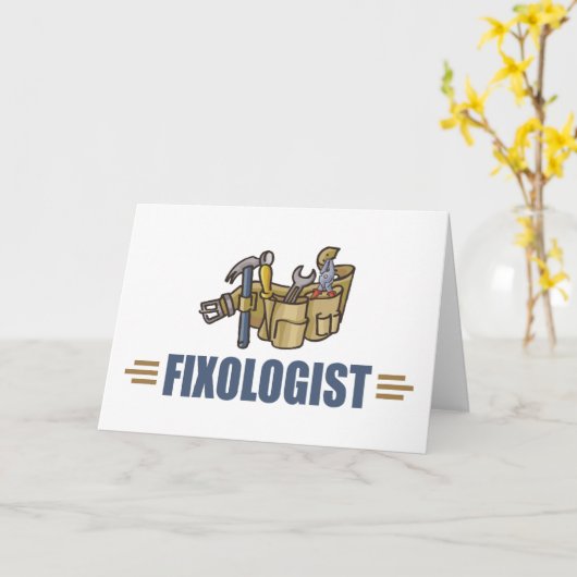 Funny Handyman Kaart (Gele Bloem)