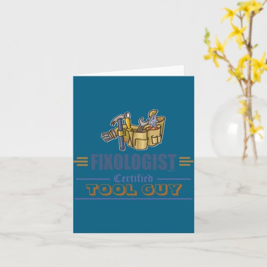 Funny Handyman Kaart (Gele Bloem)