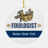 Funny Handyman Keramisch Ornament (Achterkant)