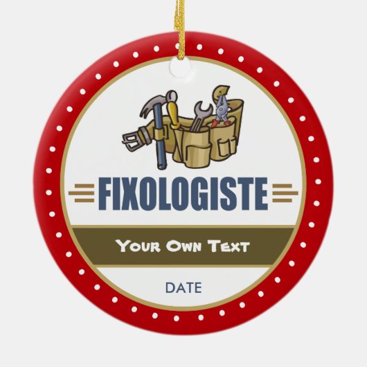 Funny Handyman Keramisch Ornament (Achterkant)