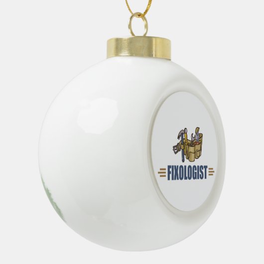 Funny Handyman Keramische Bal Ornament (Links)