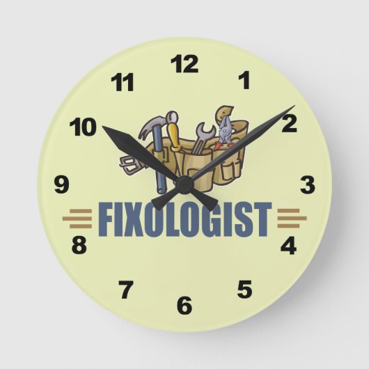 Funny Handyman Ronde Klok (Voorkant)