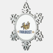 Funny Handyman Tin Sneeuwvlok Ornament (Rechts)
