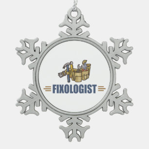 Funny Handyman Tin Sneeuwvlok Ornament
