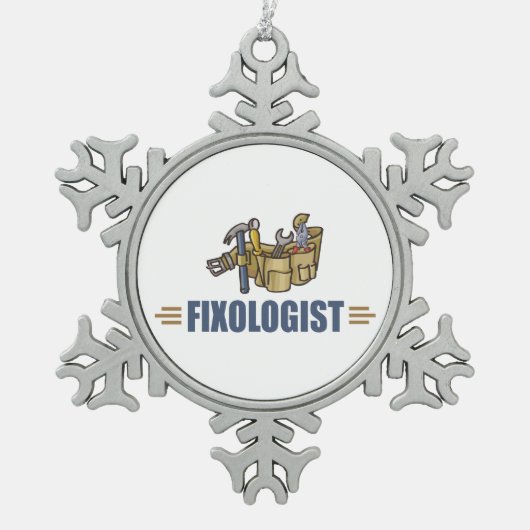 Funny Handyman Tin Sneeuwvlok Ornament (Voorkant)
